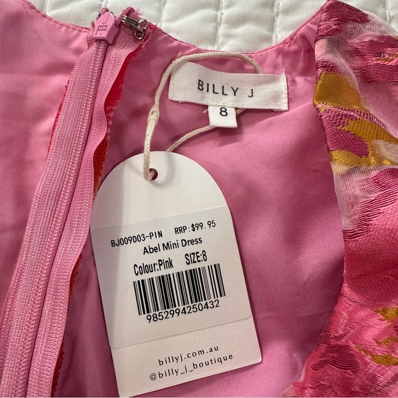 NWT Billy J V-Neckline Floral Puff Sleeve  Abel Mini Dress - Picture 8 of 16